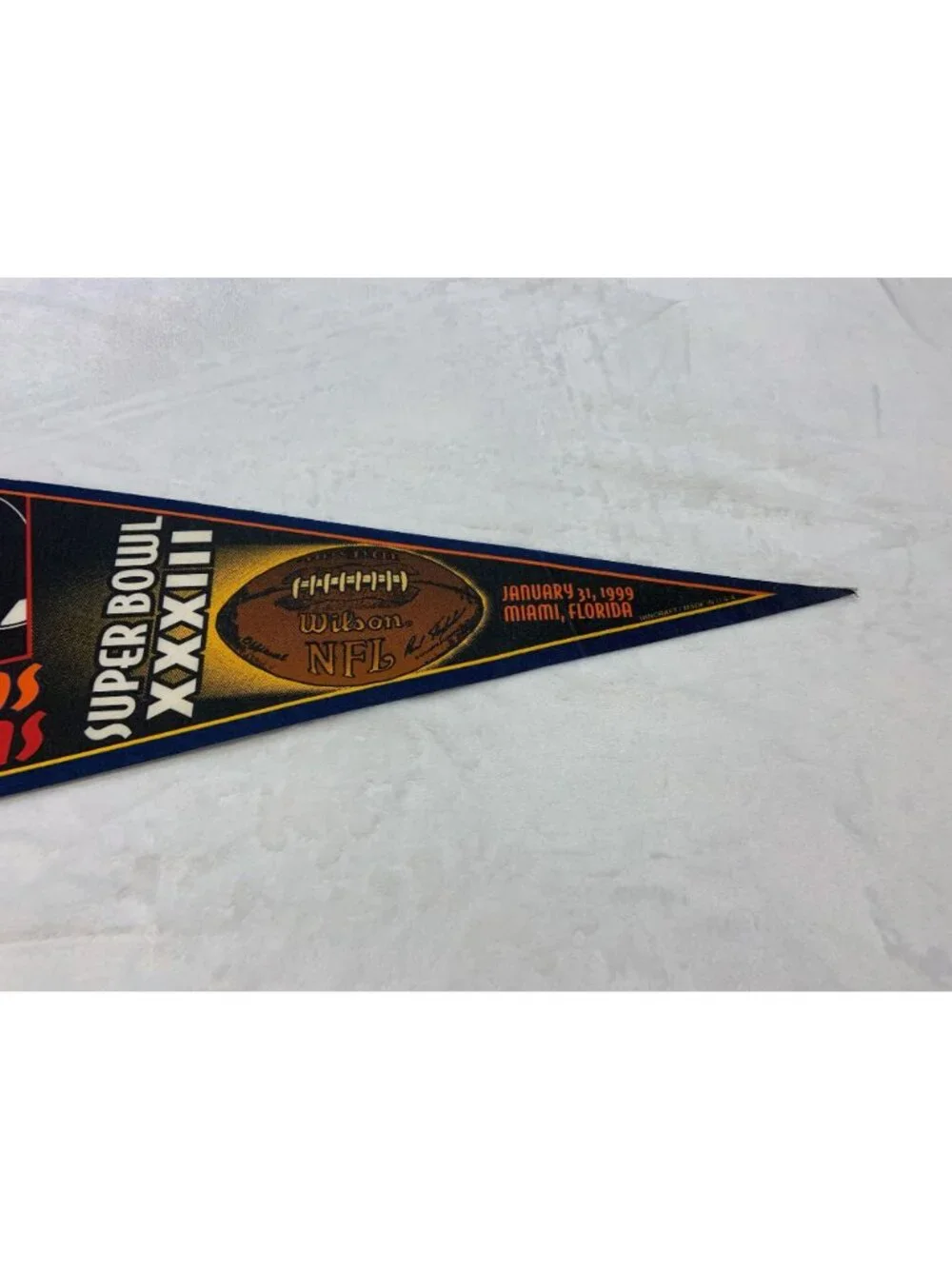 Vintage Atlanta Falcons vs Denver Broncos super bowl XXXIII 1999 pennant